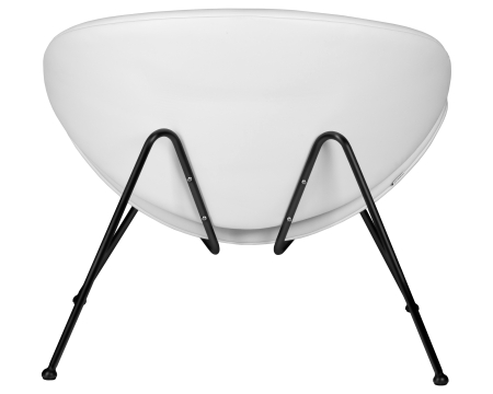 Кресло дизайнерское EMILY, белый винил, черное основание