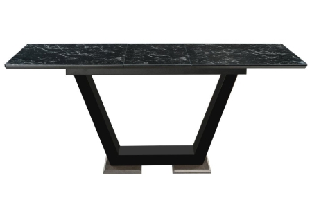 Стол деревянный Иматра черный мрамор, черная шагрень, камень