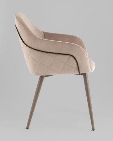 Стул Новел New велюр серо-коричневый, ножки бежево-серые