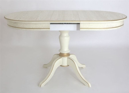 Стол "Капелла-2" эмаль 11 + патина золото, шпон дуба тип 2