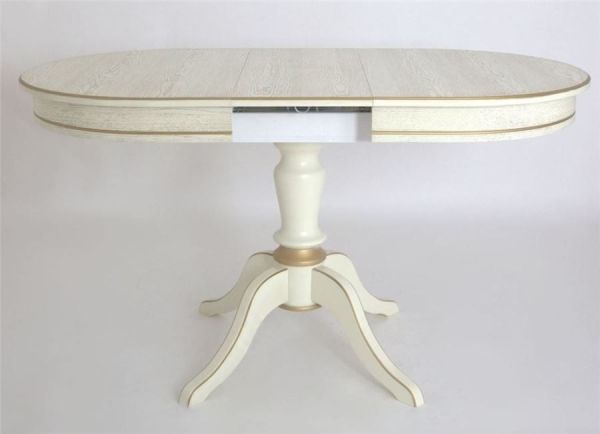 Стол "Капелла-2" эмаль 11 + патина золото, шпон дуба тип 2