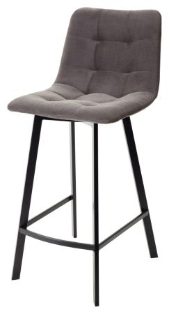 Полубарный стул CHILLI-Q SQUARE графит #14 велюр, черный каркас (H=66cm)