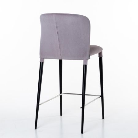 Полубарный стул Albert, бархат серый