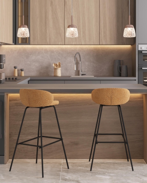 Стул барный Nita букле охра Стул барный Nita букле охра