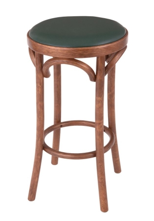Табурет барный 650 Венский мягкий средний тон, экокожа зеленая