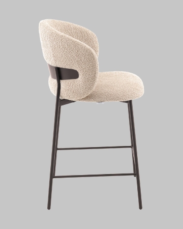 Стул полубарный Блейз букле капучино, каркас серо-коричневый