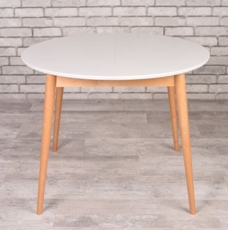 Стол Алиса-1000 белый, натуральный раздвижной