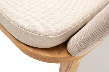 "Марсель" стул плетеный из роупа, основание дуб, роуп бежевый круглый, ткань бежевая 052 "Марсель" стул плетеный из роупа, основание дуб, роуп бежевый круглый, ткань бежевая 052