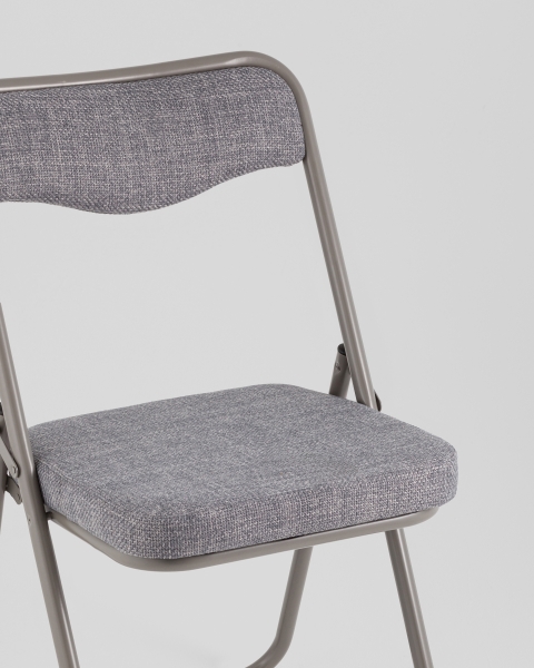 Стул складной Джонни рогожка серо-голубой каркас серый