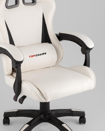 Кресло спортивное TopChairs Phantom бело-черный