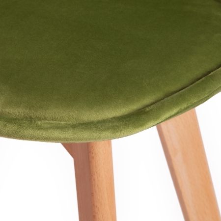 Стул Secret De Maison TULIP SOFT (mod. 74) вельвет, дерево, 54х47х83 см, зеленый (HLR 54), натуральный