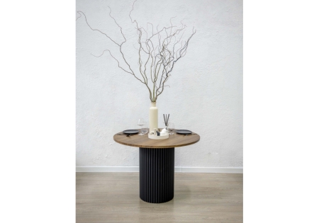 Стол деревянный Барел 90 орех кантри, черный