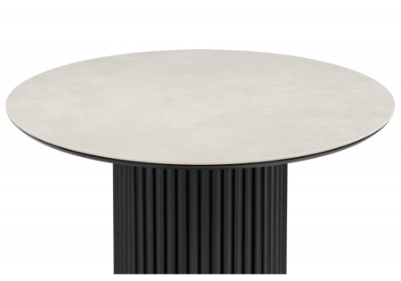 Керамический стол Барел 89 carmen light grey, черный