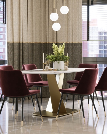 Стул Мелисса велюр бордовый