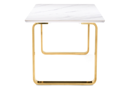 Стол керамический Селена 4 180х90х77 белый мрамор, золото