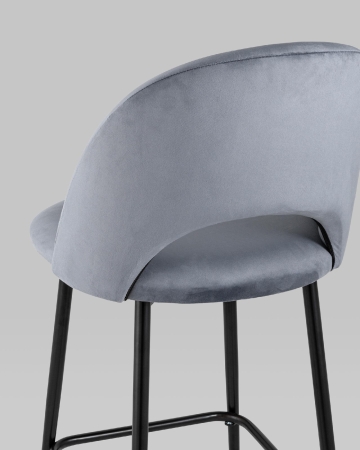Стул полубарный Меган SN велюр серый
