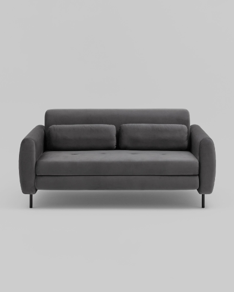 Диван-кровать прямой Барнаби велюр серый