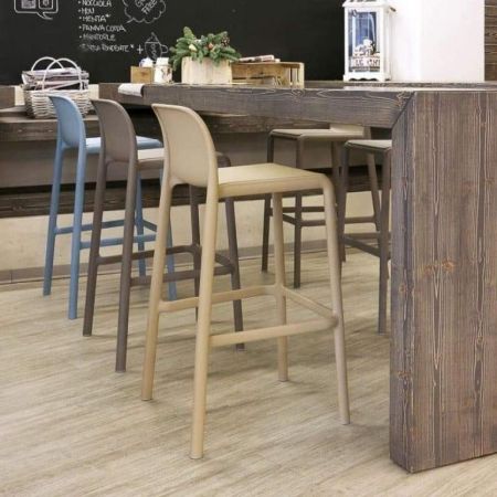 Стул пластиковый барный Faro, Тортора