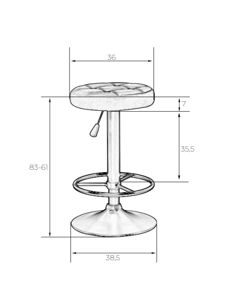 Набор 2 шт Табурет барный BRUNO, оранжевый