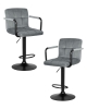 Набор 2 шт Стул барный KRUGER ARM BLACK, серый велюр (MJ9-75)