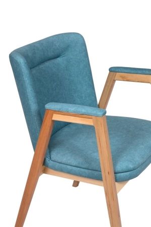 Кресло "Монд" светлое дерево и зеленый, дерево и ткань