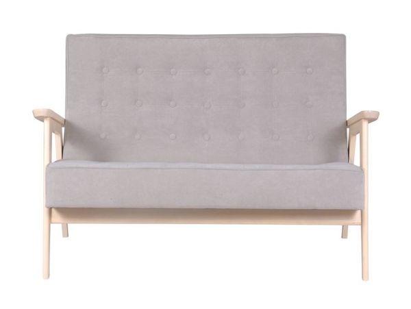 Диван двухместный РЕТРО светлое дерево, RS 14 светло-серый Диван двухместный РЕТРО светлое дерево, RS 14 светло-серый