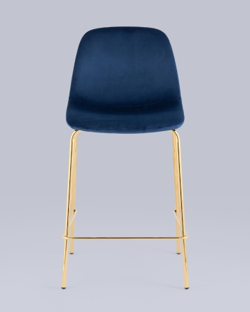 Стул полубарный Валенсия SN ткань синий золотые ножки