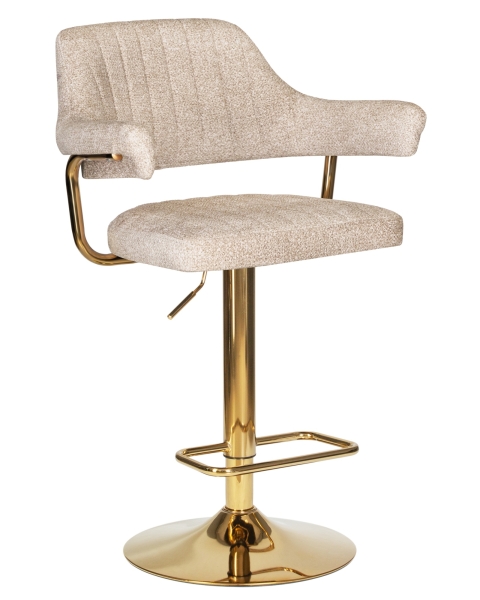 Стул барный CHARLY GOLD бежевый твид LEO26