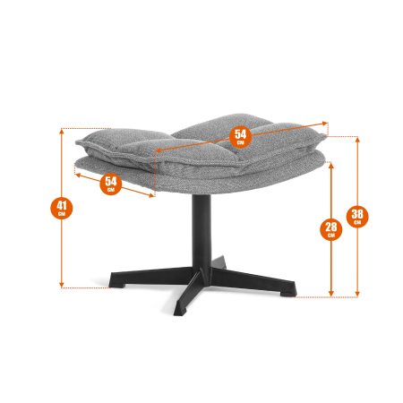 Кресло лаунж Reflex/Рефлекс с пуфом светло-серый