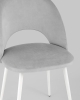 Стул Меган SN велюр светло-серый белые ножки