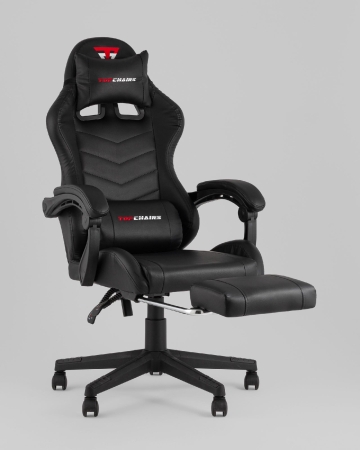 Кресло спортивное Prophet TopChairs с оттоманкой черный