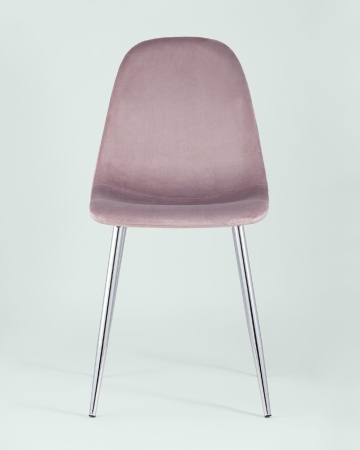 Стул Валенсия велюр розовый хромированные ножки