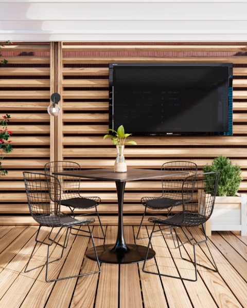 Стул обеденный Bertoia черный с черной подушкой Стул обеденный Bertoia черный с черной подушкой