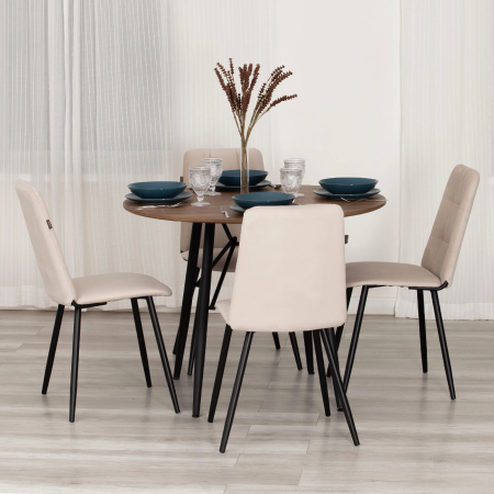 Стул обеденный Asti светло-бежевый велюр