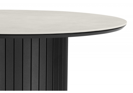 Керамический стол Гравент 90 carmen light grey, черный