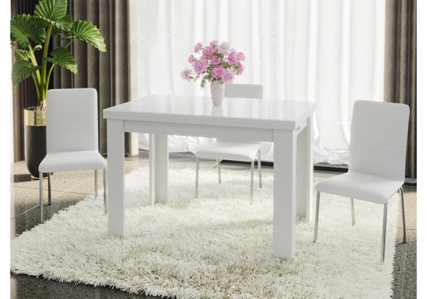 Стол стеклянный Норман тип 1 белый, стекло белый глянец Стол стеклянный Норман тип 1 белый, стекло белый глянец