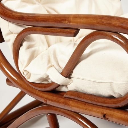 Кресло-качалка MILANO (разборная) без подушки, ротанг top quality, 58x136x103 см, орех