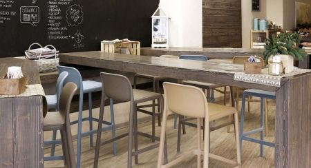 Стул пластиковый барный Faro, Тортора