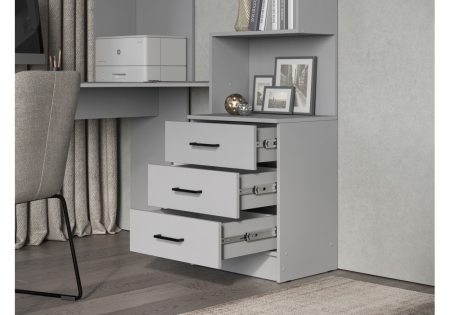 Компьютерный стол Эльброни левый шиншилла серая