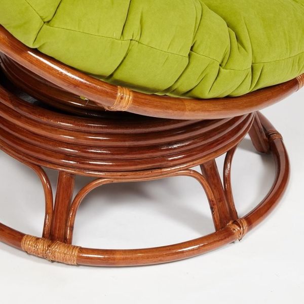 Кресло-качалка "PAPASAN" w 23 и 01 B с подушкой, орех, флок олива, 23