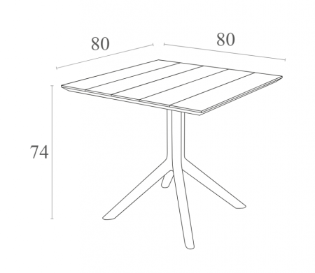 Стол пластиковый Siesta Contract Paris Table 80
