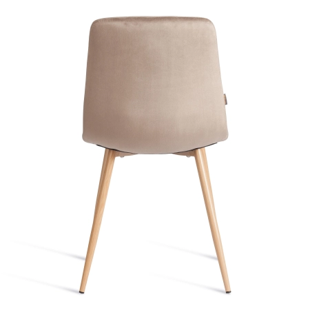 Стул CHILLY бежевый, велюр и металл, мягкое сиденье, без подлокотников