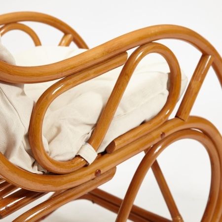 Кресло-качалка VIENNA (разборная) без подушки, ротанг top quality, 58x133x102 см, коньяк