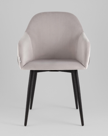 Стул Новел New велюр светло-серый с темно-серой спинкой