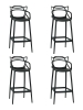 Набор 4 шт Стул барный MASTERS BAR, черный (B-03)