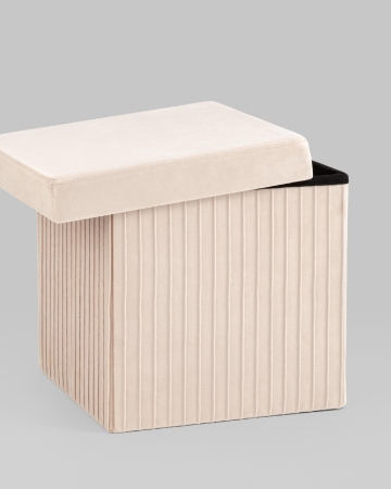Пуф складной с ящиком Store Square бежевый Пуф складной с ящиком Store Square бежевый