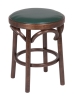Деревянный табурет Венский темный тон с мягким сиденьем из зеленой экокожи Деревянный табурет Венский темный тон с мягким сиденьем из зеленой экокожи