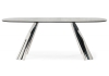 Керамический стол Танго 200х200х90 белый мрамор carla larkin, хром