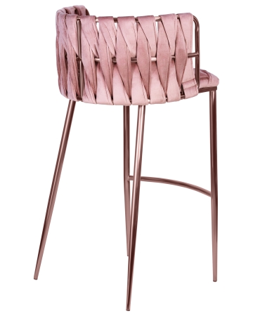 Стул барный EMMA ROSE золотой, розовый велюр VF-10