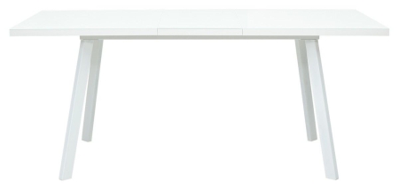 Стол ФИН 140 белый, стекло, белый каркас